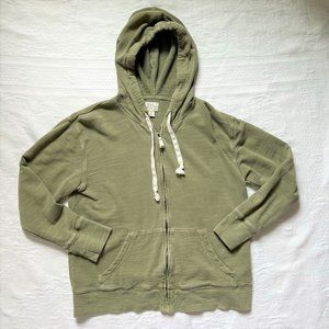 J. Crew Zip-up Vintage Cotton Terry Hoodie in Frosty Olive Size Medium